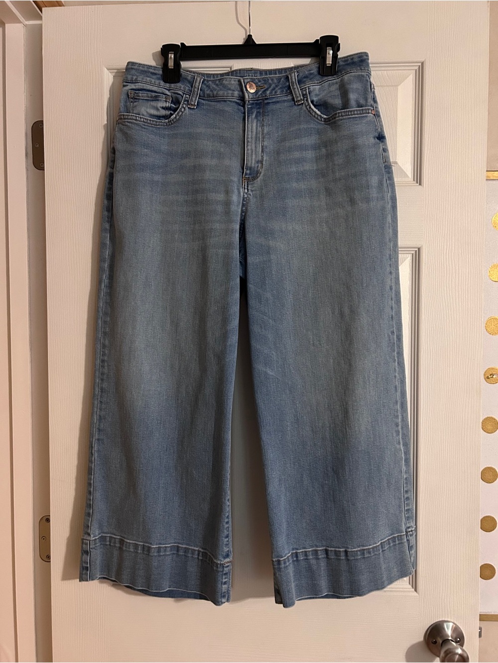 Light Blue Wide Leg Cropped Women's Jeans
